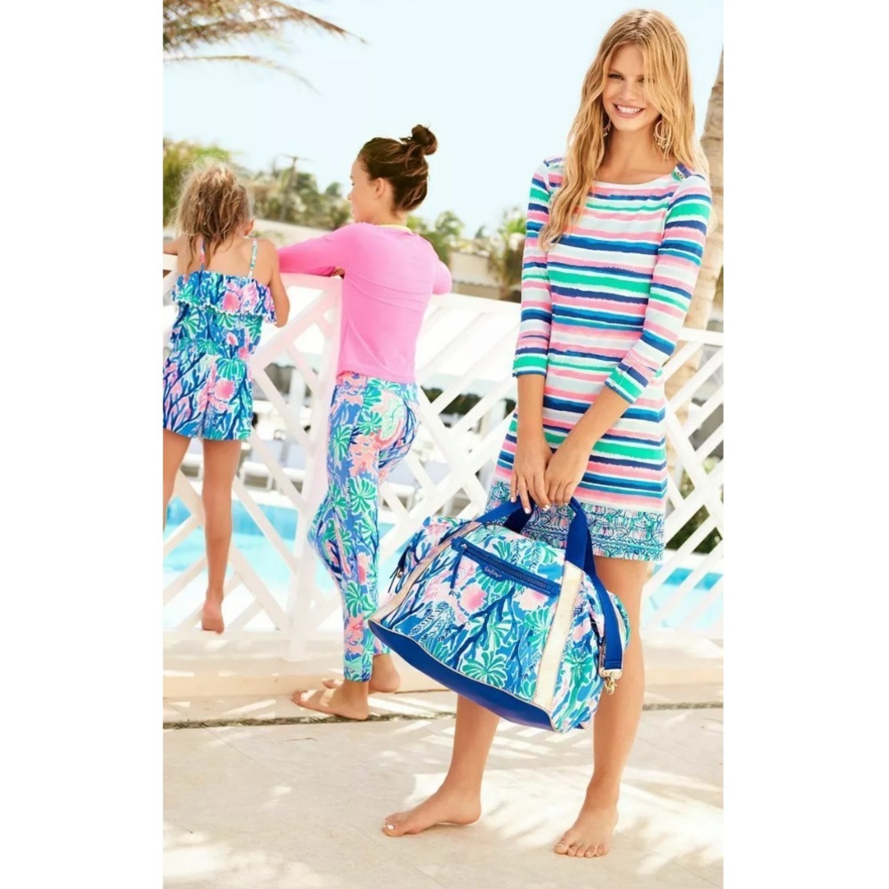 Lilly Pulitzer Sophie Sandy‎ Shell Stripe Engineered Jersey Tunic Dress A13